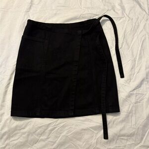 BDG Black Crossover Split Waist Denim Skirt Size Extra Small